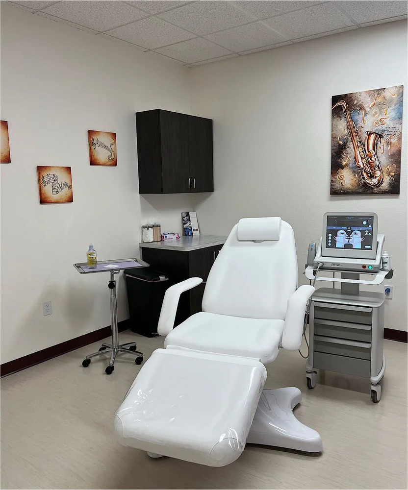 Private aesthetic treatment room at Eros Beauty and Wellness in San Diego, CA